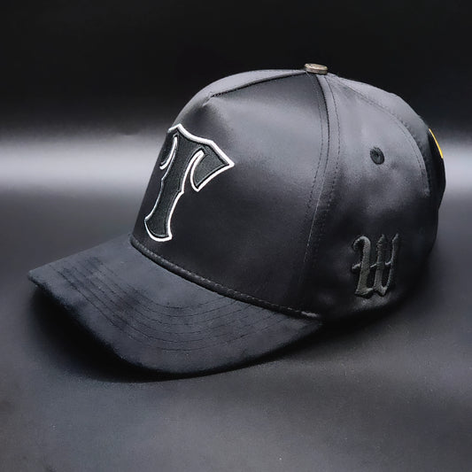Big Tz Black Satin Strapback