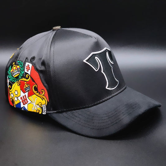 Big Tz Black Satin Strapback