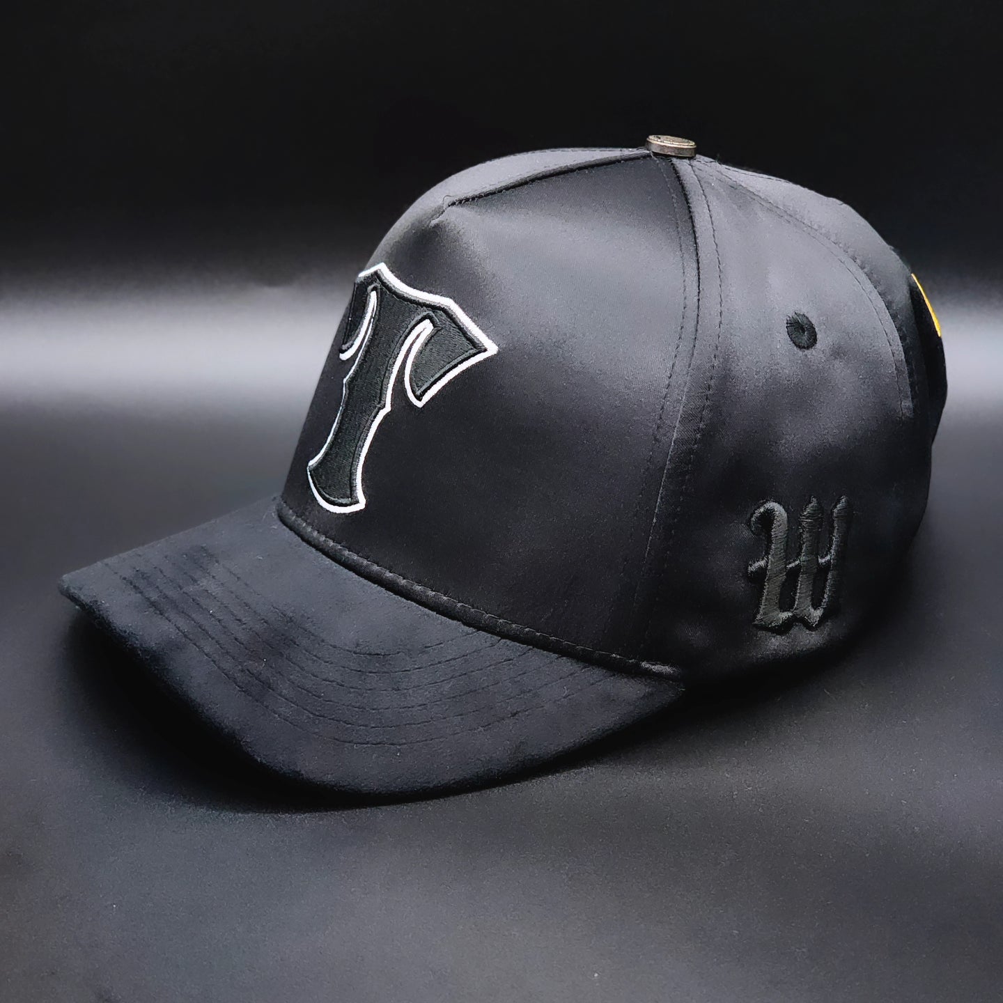 Big Tz Black Satin Strapback